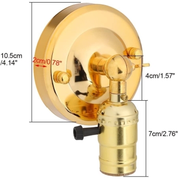 Vintage lampa ścienna E27 z przełącznikami [12150000163]